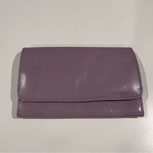 Vintage leather very soft 4 compartments light purple lavender